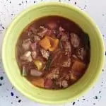 Bowl of pork and poblano pepper stew