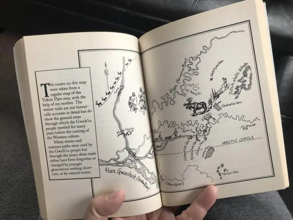 Pen and ink map by Jim Grant of the Alaska region where Two Old Women by Velma Wallis takes place.