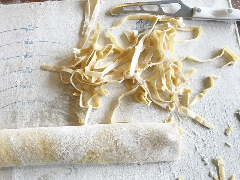 Gently open up the egg noodles and spread over the cloth