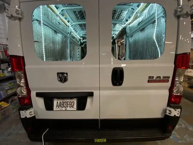 Back van window installation