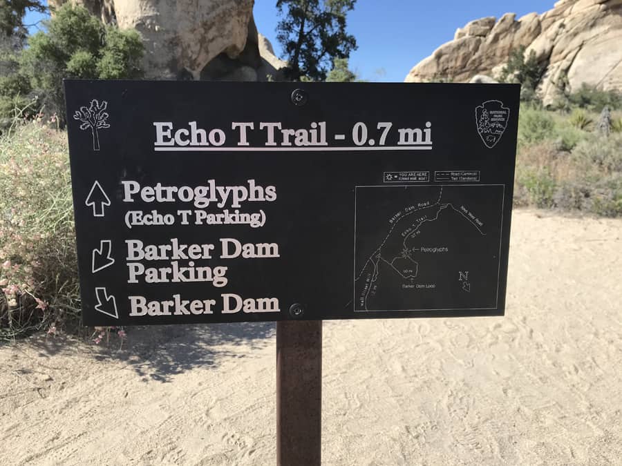 Echo Trail sign in Joshua Tree National Park