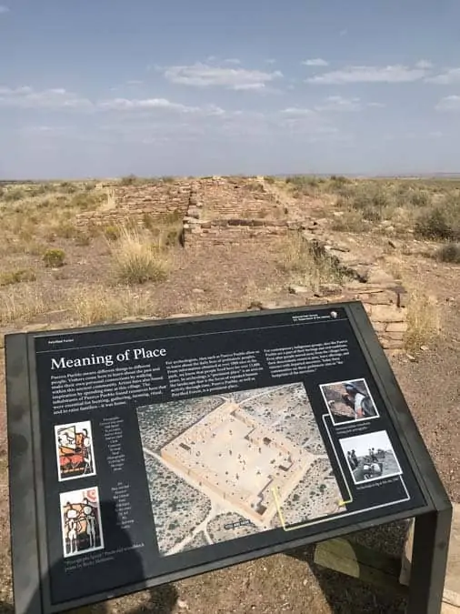 Puerco Pueblo sign and pueblo