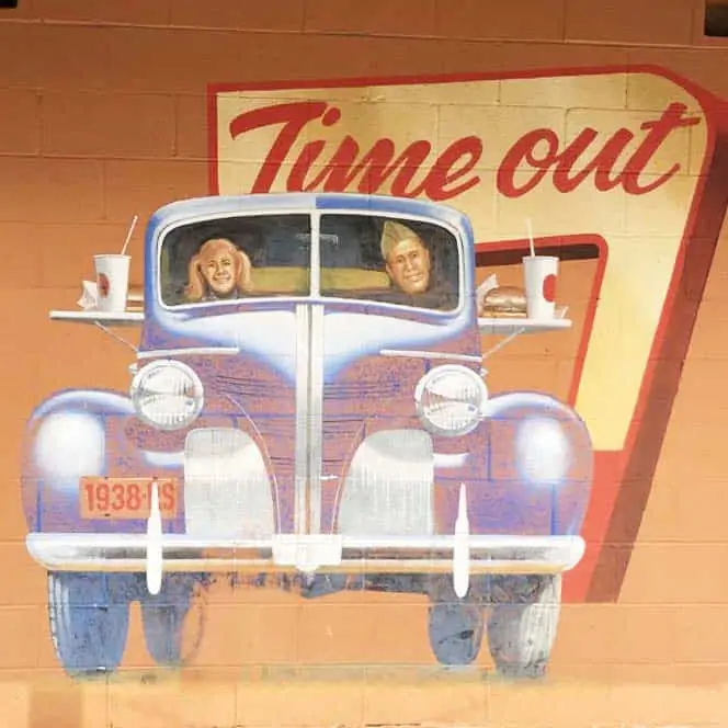 Mural outside The Rock Springs Diner