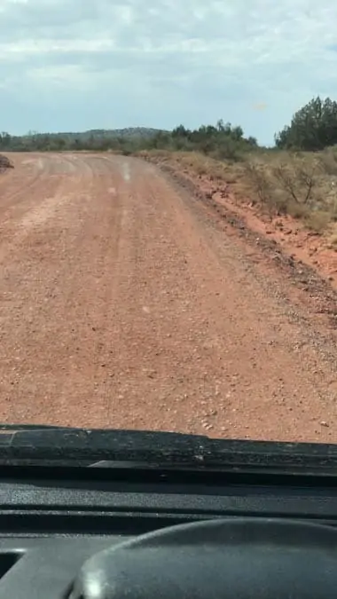 Road to boondocking sites near Sedona. Free camping in Arizona