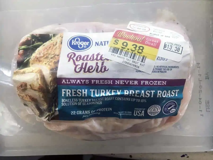 Packaged fresh turkey breast